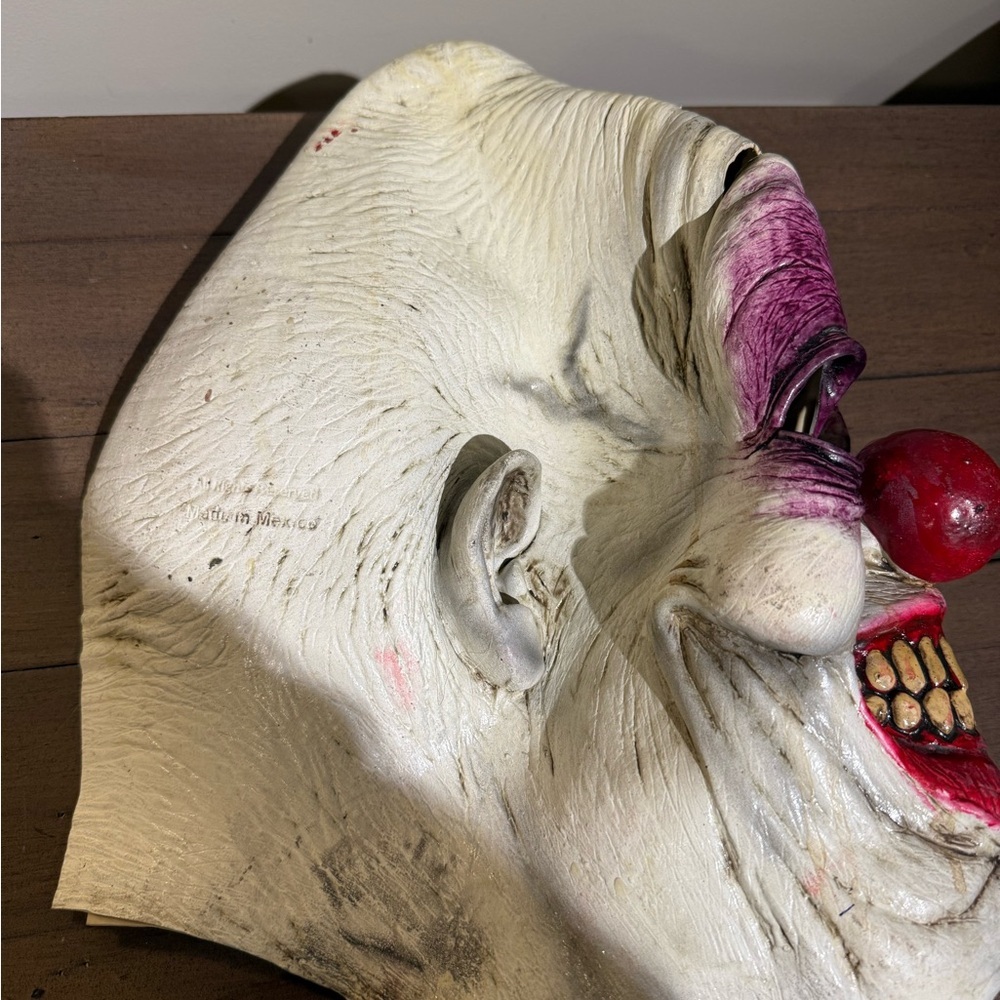 Creepy Clown Mask with Red Nose - Picture 2 of 5